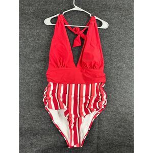 NWT CUPSHE Red Halter Swimsuit XXL Beach Vacation 2XL